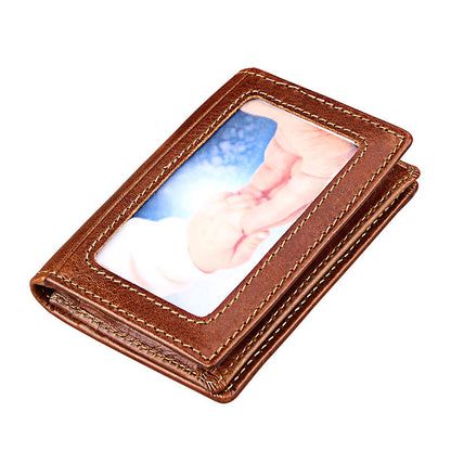 leather anti magnetic rfid anti theft swiping change document package card holder