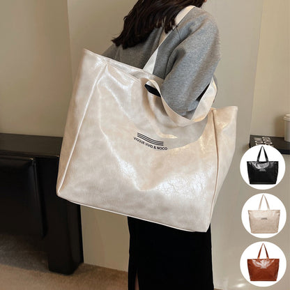 large capacity tote bag women fashion versatile solid shoulder bags waterproof designer luxury handbag trend personalized travel bag