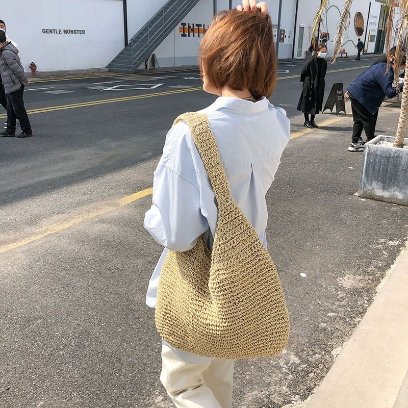 holiday straw bag shoulder bag simple ladies