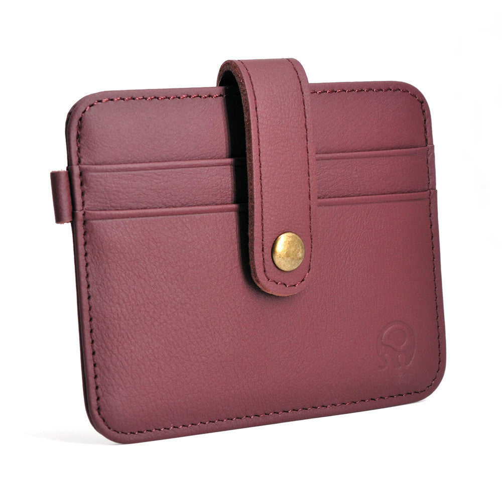 short leather driving id card with pocket wallet