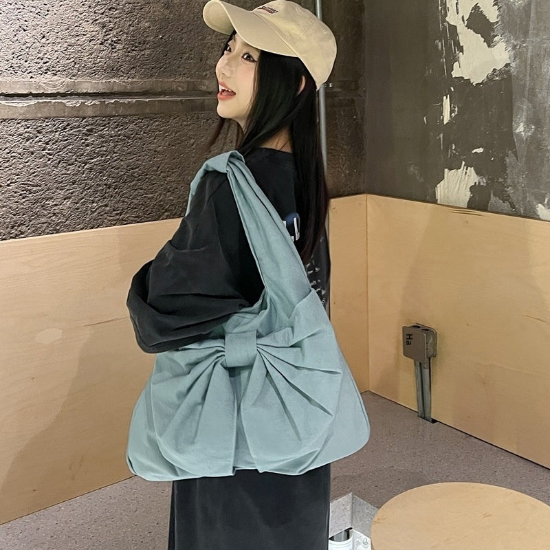 large-capacity-bow-shoulder-underarm-tote-bag-washed-denim-canvas-bag