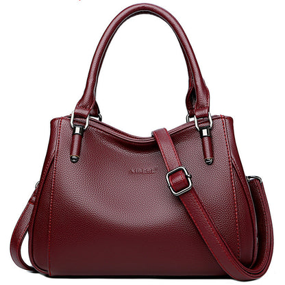 simple casual soft leather crossbody shoulder bag