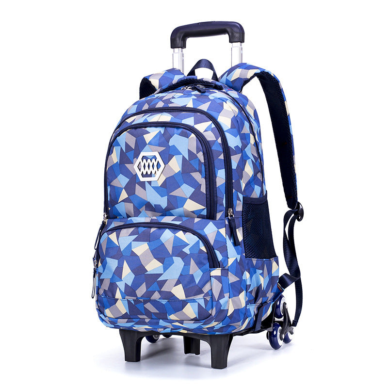 natural fish trolley spine protection burden alleviation waterproof schoolbag