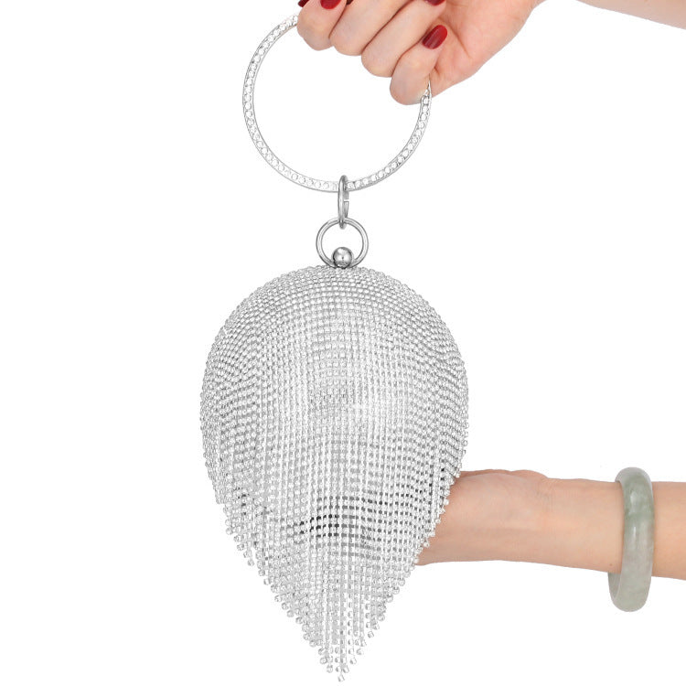 womens fashion diamond encrusted spherical dinner bag