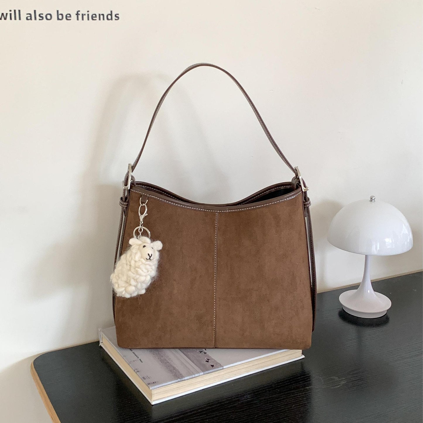 Suede Retro-Style Large-Capacity Womens Shoulder Bag