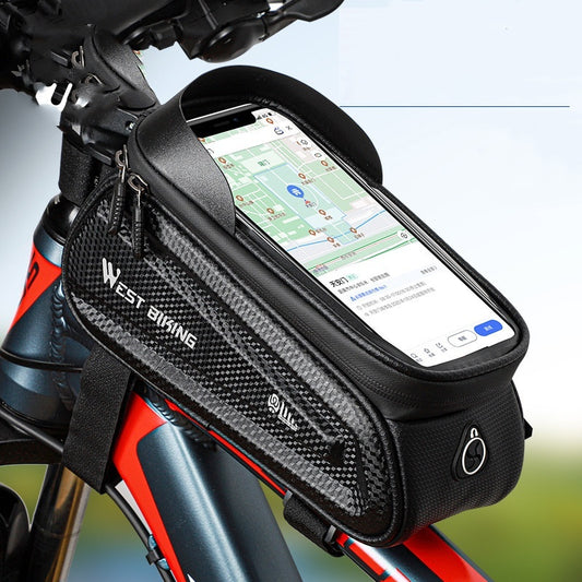 bicycle mobile phone touch screen upper saddle bag cycling fixture