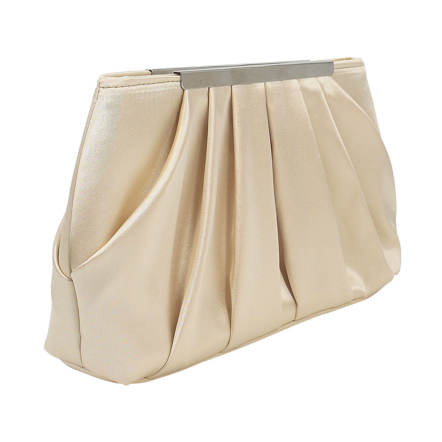 ladies pleated satin dinner clutch bag