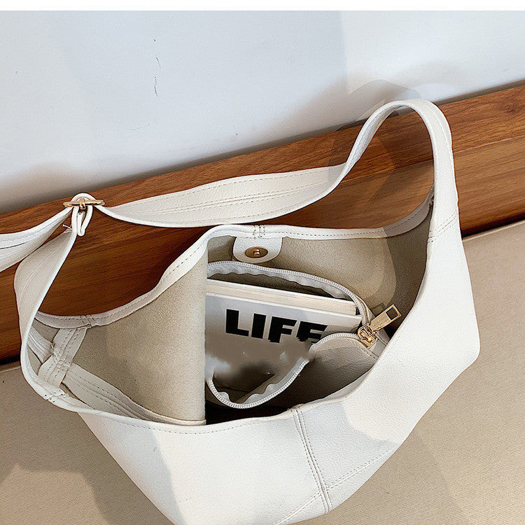 fashion female bag all match shoulder bag student soft surface bucket bag