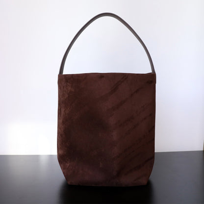 idle style large capacity suede cowhide bucket bag