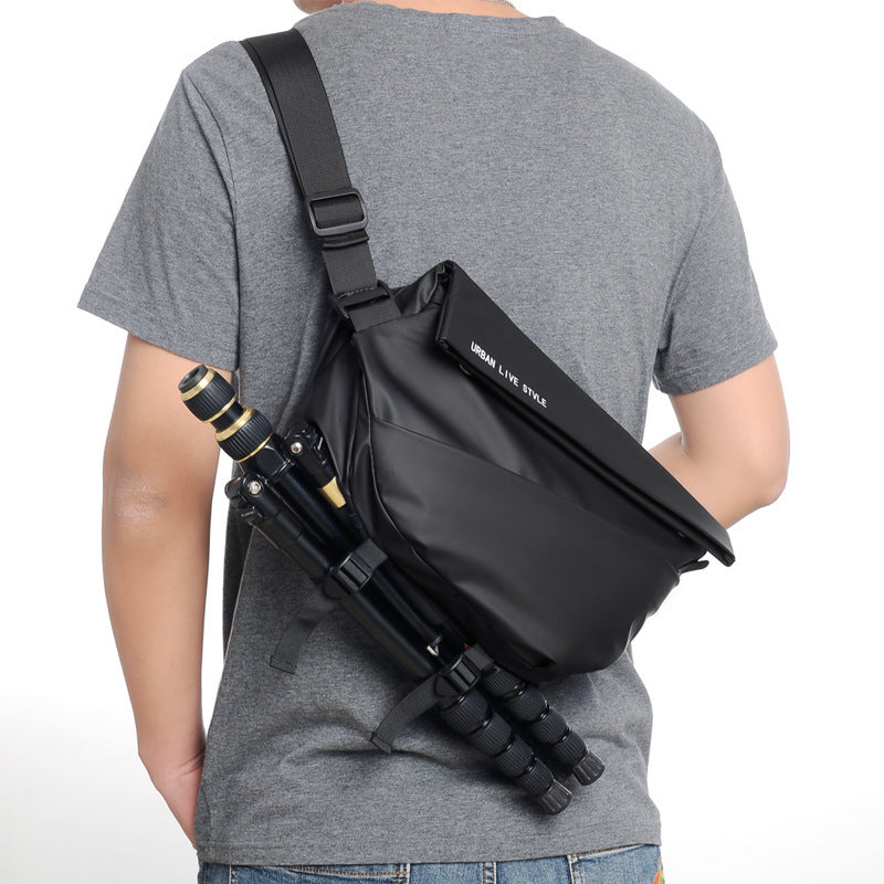 mens functional camera crossbody bag waterproof ipad multifunctional chest bag mens personal shoulder bag stand messenger bags