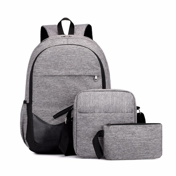 computer three piece college style student backpack men and women