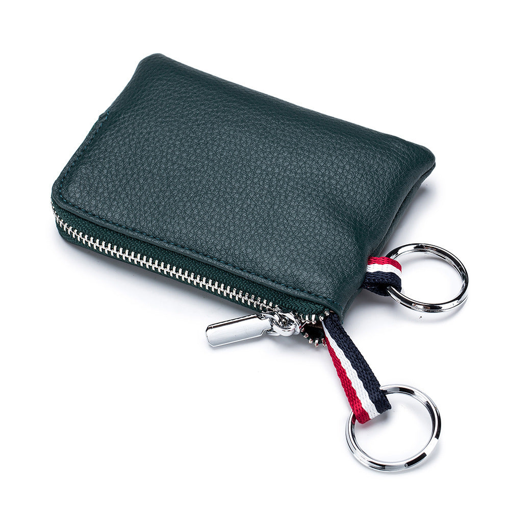 mens coin purse european and american leather mini wallet soft leather zip coin driving license key case card holder ultra thin