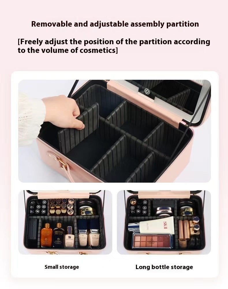 large capacity high end three color illuminated makeup box