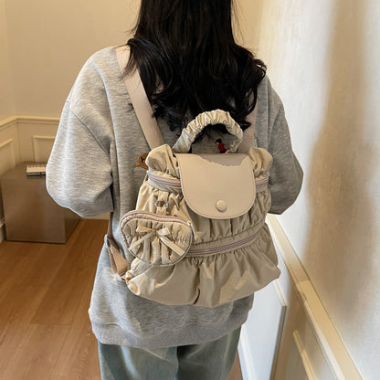 womens fashionable pleated backpack