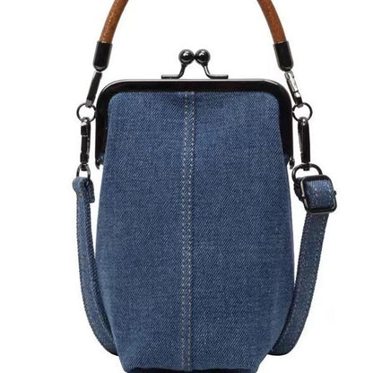 fashion casual denim messenger bag womens handbag