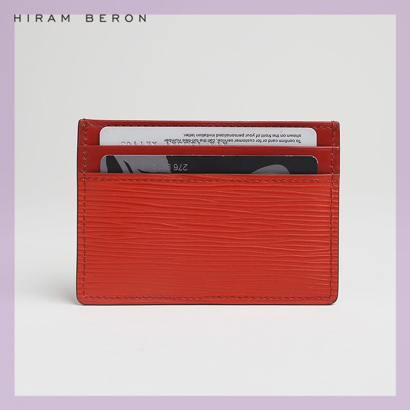 hiram beron monogrammed leather card holder real leather sli