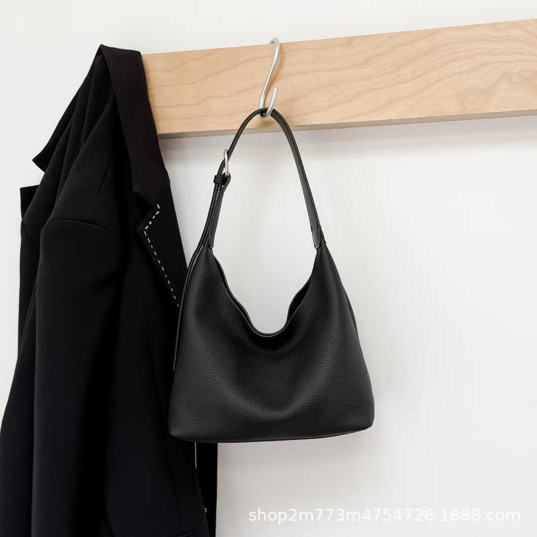 Chiond Top-Grain Leather Simple And Sophisticated Commuter ShoulderCrossbody Bag