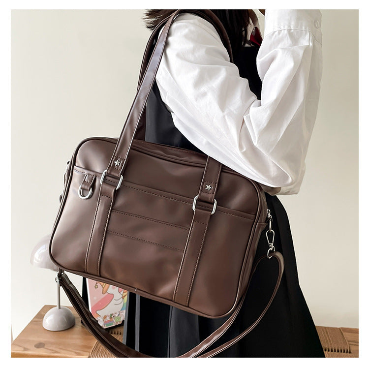 uniform pu crossbody solid color single shoulder bag