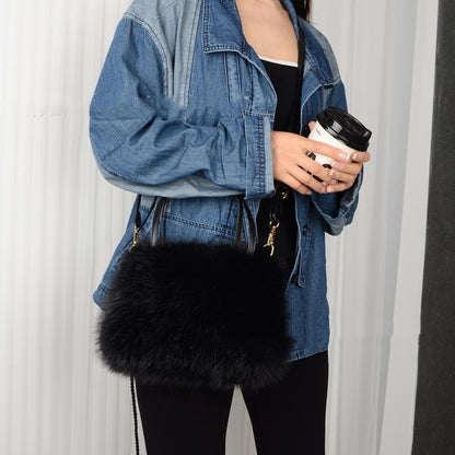 portable plush bag fashion shoulder messenger bag female bags