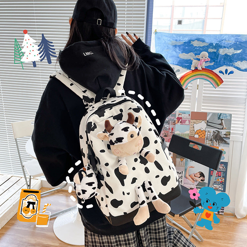 cartoon cow doll girls schoolbag personalized backpack