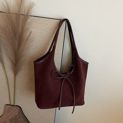 french retro large capacity frosted underarm bag