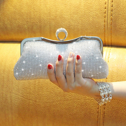 fashion clutch with ring dinner bag diamond