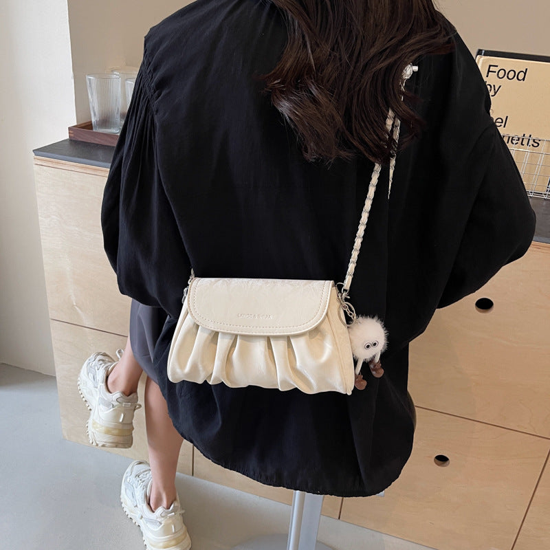 special interest design pleated cloud bag womens simple