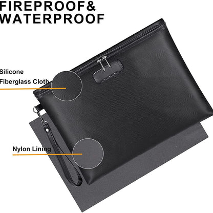 zippered file bag liquid silicone fire protection data file buggy bag