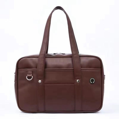 One-shoulder Student Commuter PU Uniform School Handbag