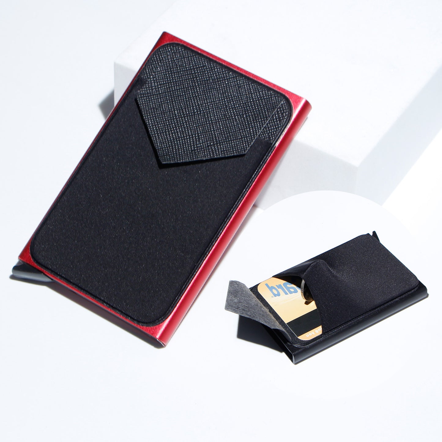 metal card strap lycra cloth anti theft swiping aluminum alloy credit card box business card case multi card holder