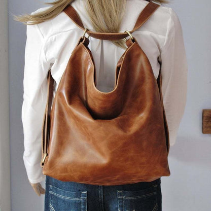 Retro Oil Waxed Leather Shoulder Large Capacity Soft Leather Soft Flat Style Messenger Bag