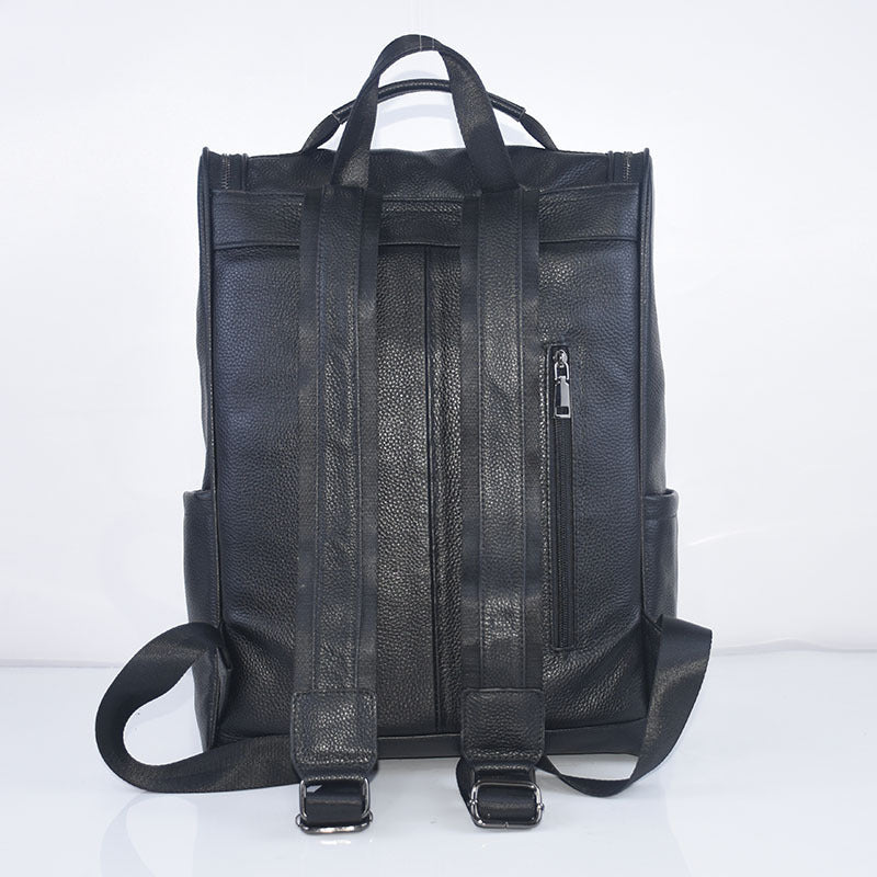 genuine leather fashion all match travel large capacity casual backpack