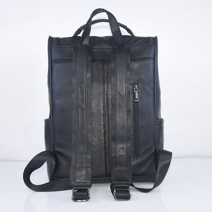 genuine leather fashion all match travel large capacity casual backpack