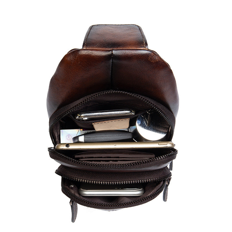 retro mens top layer cowhide messenger bag