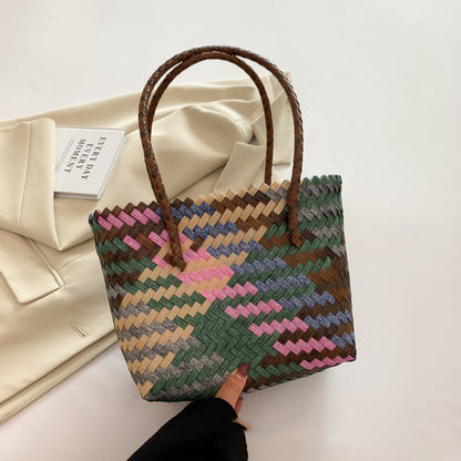Women's Fashion Retro Large Capacity Woven Bag