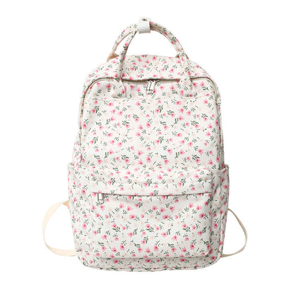 girls korean style cute floral student schoolbag junior and middle school students backpack