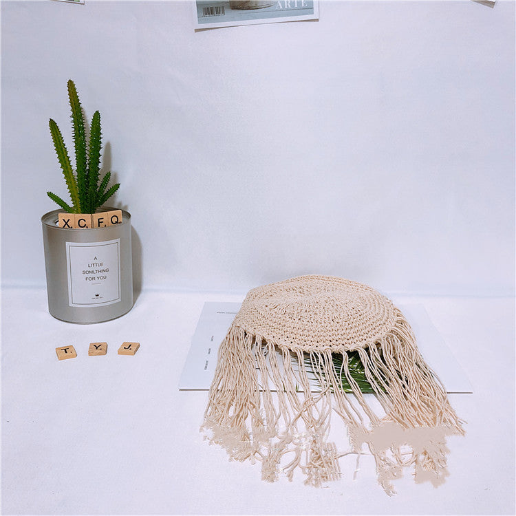 Round Tassel Cotton Thread Bag Cotton Rope Messenger Bag