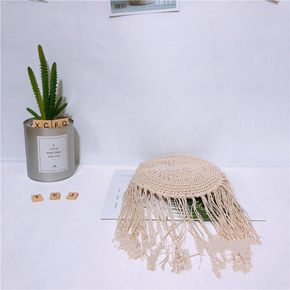 Round Tassel Cotton Thread Bag Cotton Rope Messenger Bag