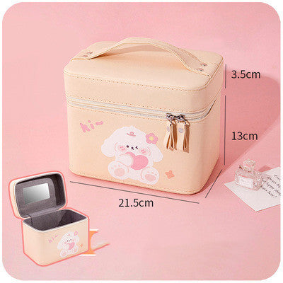 portable double layer multifunctional cosmetic bag