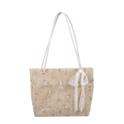 Fashion Women's New All-match Bow Woven Bag