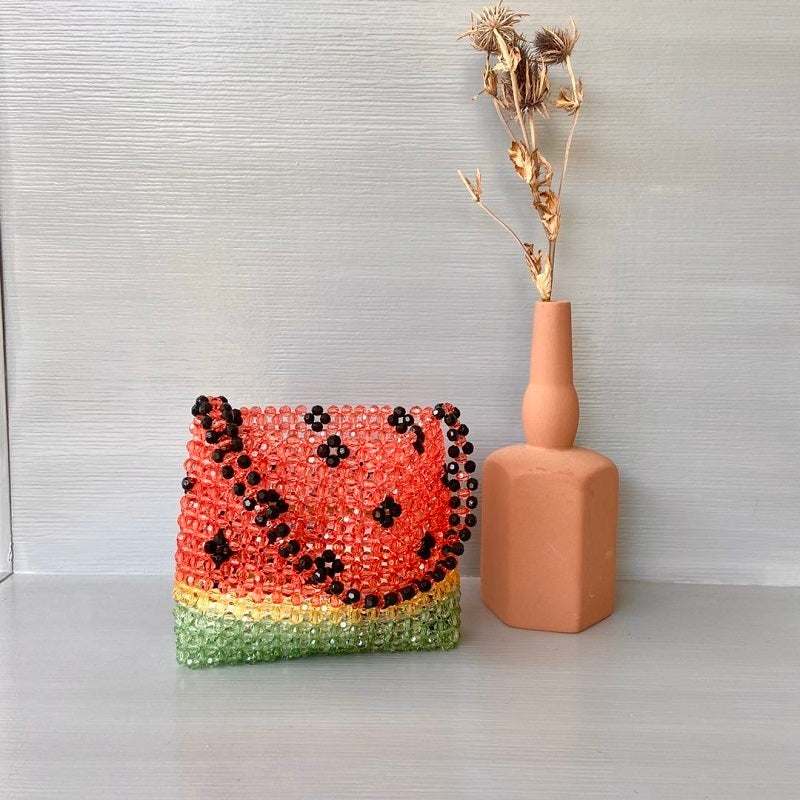 handmade watermelon casual beaded womens handbag