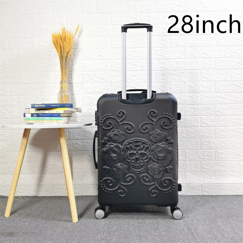 skull scratch resistant frosted trolley case