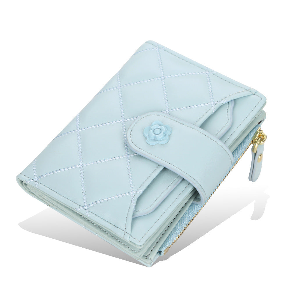 womens short multiple card slots zipper wallet