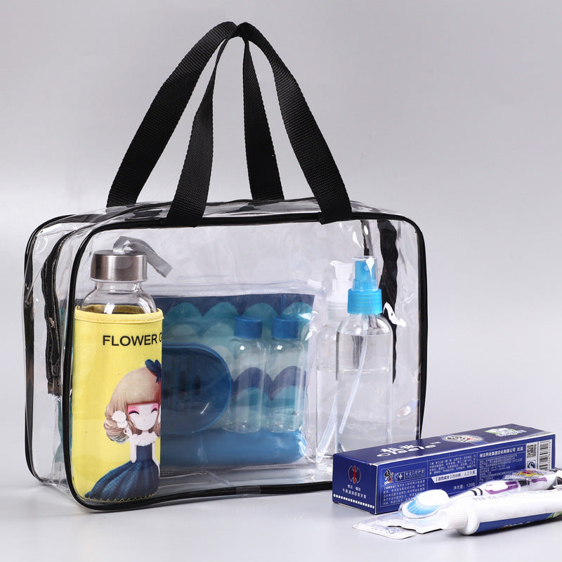 pvc waterproof wash cosmetic bag three piece set