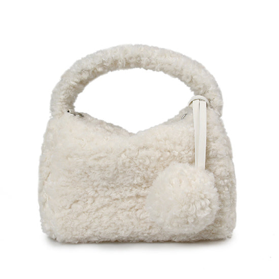 hand messenger womens fluffy chain pouch