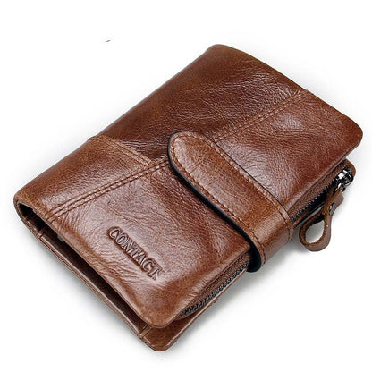 fashion stitching long cowhide leather mens wallet