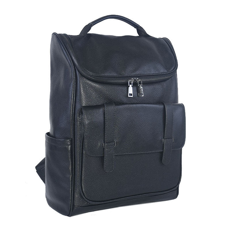 genuine leather fashion all match travel large capacity casual backpack