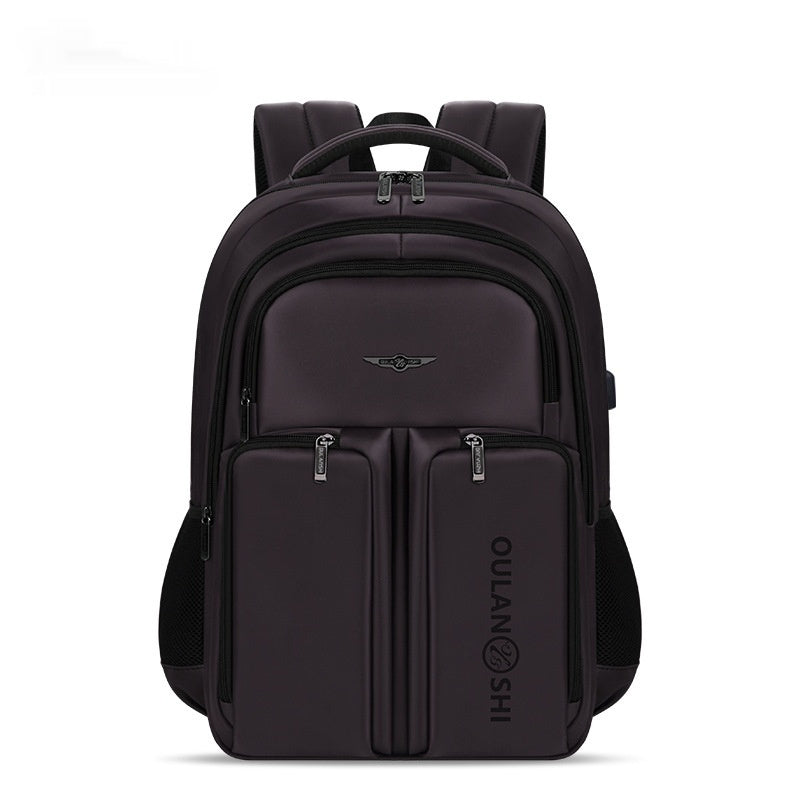 double layer large capacity backpack nylon stitching