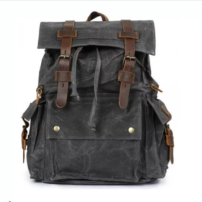 european and american retro waxed canvas backpack