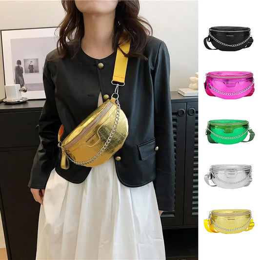 pu fashion crossbody women chest bag stone pattern one shoulder crossbody bag all match messenger belt bags